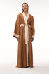 Rafaela Linen Kaftan / Brown & Ivory